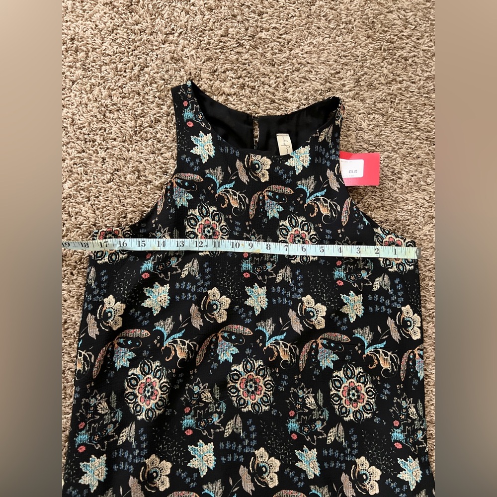 Allison Joy Medium Black Multi print Sleeveless Shift Dress - Picture 3 of 9